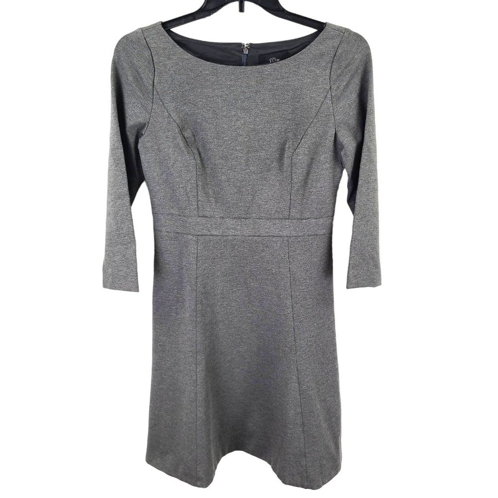 J. Crew Ponte Knit A-Line Dress Gray Size 8 NEW with Tags